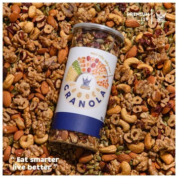 Ngũ cốc Granola Siêu Hạt 500gr (10% yến mạch) Vua Yến Mạch Ăn kiêng