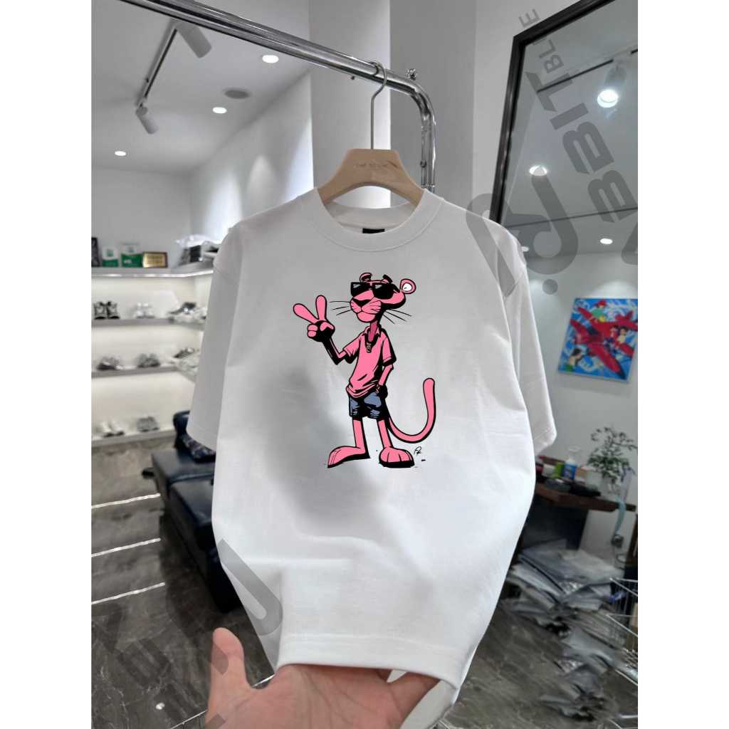Áo thun unisex hoạt hình PINK báo hồng cool ngầu đáng yêu