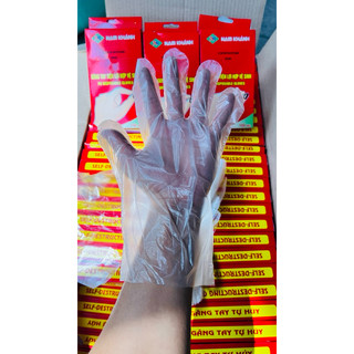 100 CÁI- GăngTAY ĐỎ nilon xốp nk Nam Khánh