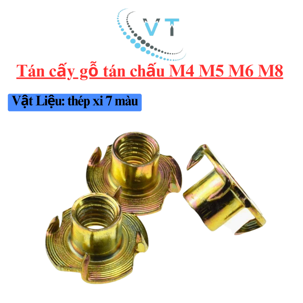 Tán cấy gỗ tán chấu M4 M5 M6 M8