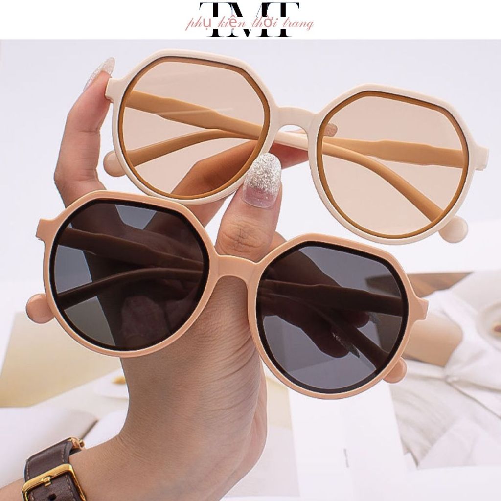 Kính dâm nam nữ form tròn phong cách hàn quốc dễ thương Mắt kính mát du lịch biển chống UV Styley K030