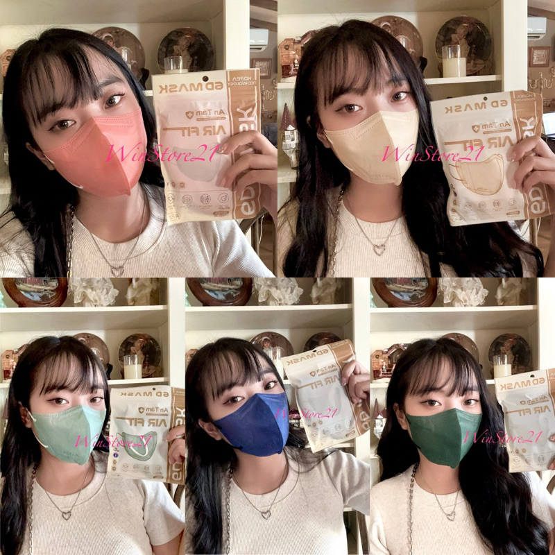 6D MASK - Set 250cái Khẩu trang y tế kháng khuẩn chính hãng An Tâm ôm sát khuôn mặt chống nắng