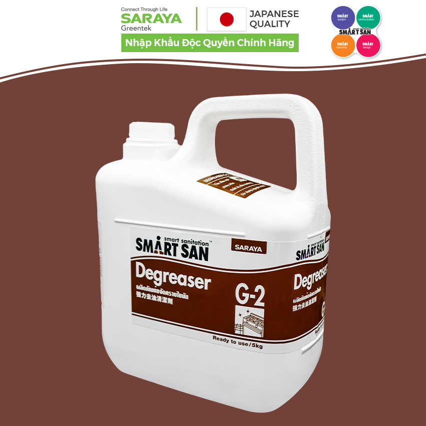Ảnh Dung dịch tẩy rửa dầu mỡ gốc kiềm Saraya Smart San Degreaser G-2 - Can 5Kg 2