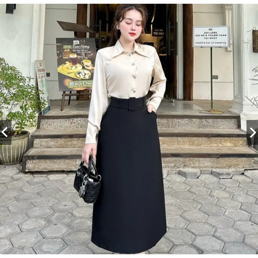 Chân Váy Chữ A Dáng Dài 80cm Hách Dáng Che Khuyết Điểm Cho Các Nàng_SHOPNGOCTRANG19_Thời Trang Nữ 2024_CV61