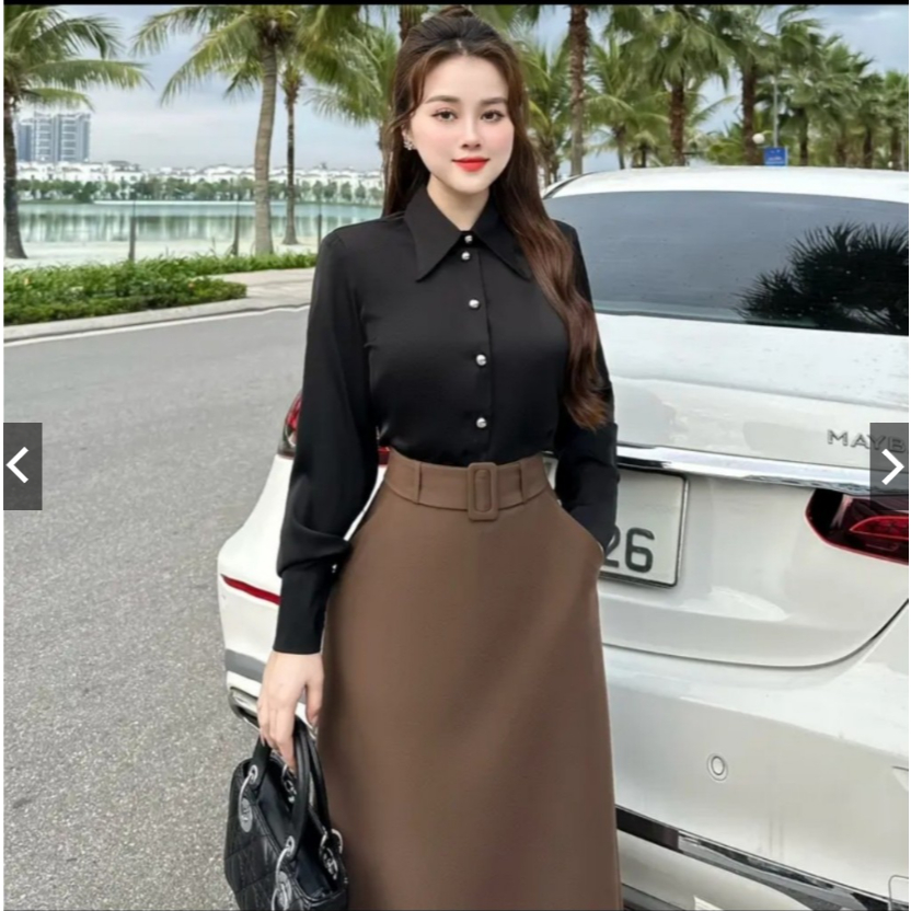 Chân Váy Chữ A Dáng Dài 80cm Hách Dáng Che Khuyết Điểm Cho Các Nàng_SHOPNGOCTRANG19_Thời Trang Nữ 2024_CV61