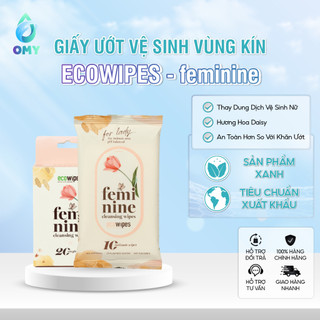 Khăn ướt vệ sinh vùng kín, an toàn hơn so với khăn ướt, dùng thay dung dịch vệ sinh phụ nữ. Ecowipes dễ chịu thơm mát