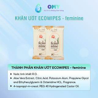 Khăn ướt vệ sinh vùng kín, an toàn hơn so với khăn ướt, dùng thay dung dịch vệ sinh phụ nữ. Ecowipes dễ chịu thơm mát