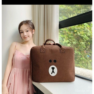 T&T0099 Túi du lịch vải nỉ, túi đựng mỹ phẩm vật dụng cá nhân hoạ tiết hoạt hình cỡ lớn