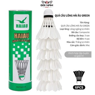 Ống Cầu Lông Hải Âu Xanh Lá 6-12 Quả Chất Liệu Lông Ngỗng Tự Nhiên Hàng Chính Hãng