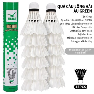 Ống Cầu Lông Hải Âu Xanh Lá 6-12 Quả Chất Liệu Lông Ngỗng Tự Nhiên Hàng Chính Hãng