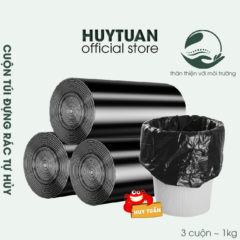 COMBO 3 CUỘN túi đựng rác, túi rác tự phân hủy bảo vệ môi trường (TRD03 ...