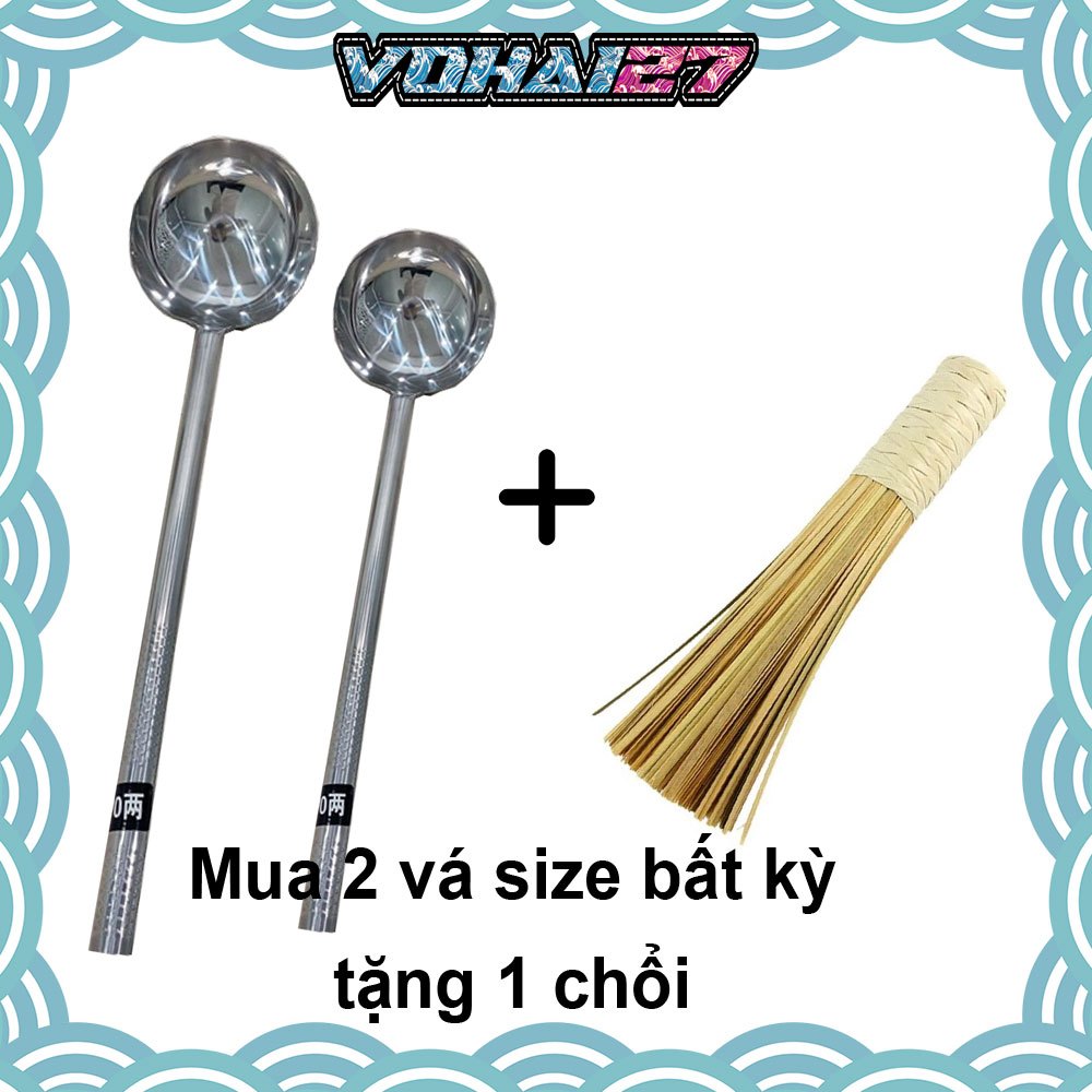 Vá thợ xào inox cao cấp - muôi xào inox cán inox