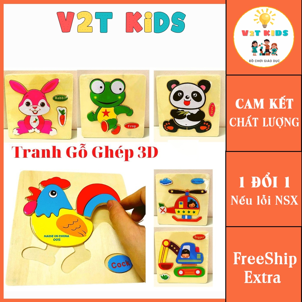Tranh gỗ nổi 3D ghép hình cho bé