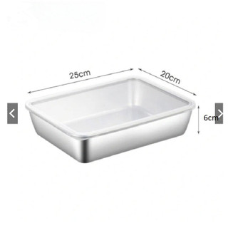 Hộp Inox Đựng Thực Phẩm Chữ Nhật Nắp Nhựa (Nhỏ/ Lớn)