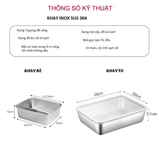 Hộp Inox Đựng Thực Phẩm Chữ Nhật Nắp Nhựa (Nhỏ/ Lớn)