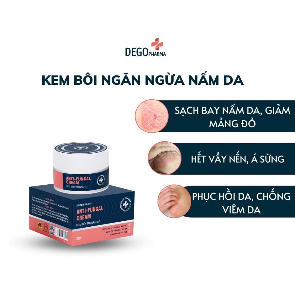 Ảnh Kem bôi nấm da hắc lào mề đay vảy nến á sừng eczema Dego Pharma 30g 1