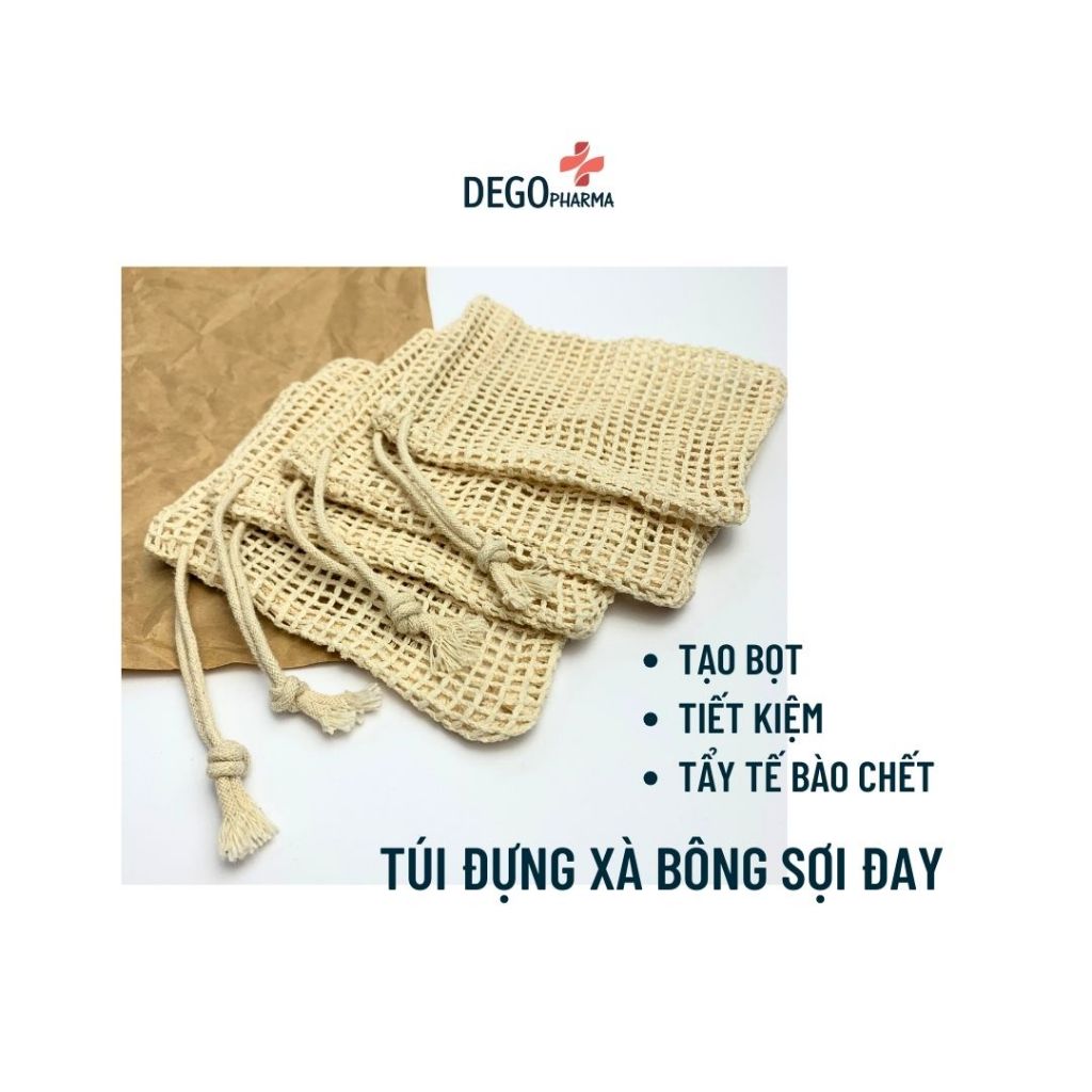 Ảnh Túi Lưới Đựng Xà Bông Tạo Bọt DEGO PHARMA - Tẩy Tế Bào Chết 1