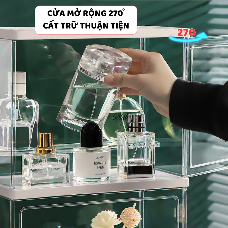 Hộp Đựng Nước Hoa ENODA HOME, Hộp Trưng Bày Nước Hoa Trong Suốt Có Thể Xếp Chồng, Chống Bụi Hiệu Quả HTS001