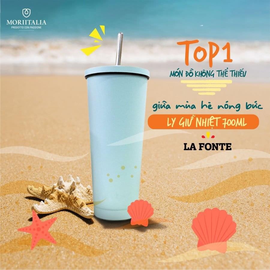 Ảnh Ly giữ nhiệt Pastel La Fonte, Dung tích 710ml, Thép không gỉ SUS304, Kèm Ống Hút - MORIITALIA 012508 2