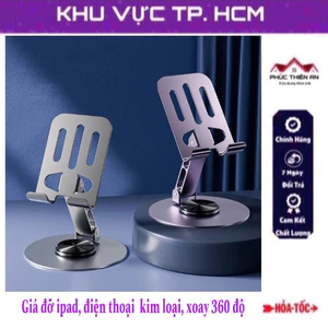 * Hàng đẹp * Giá đỡ ipad, điện thoại để bàn gấp gọn, chất liệu kim loại xoay 360 độ - chắc chắn, siêu bền