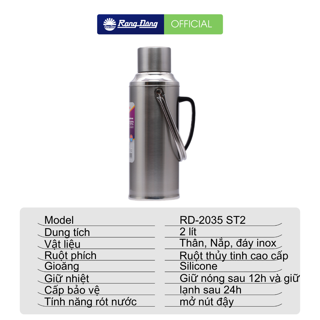 Ảnh Phích đựng nước inox 2 lít truyền thống 2035 ST2 1