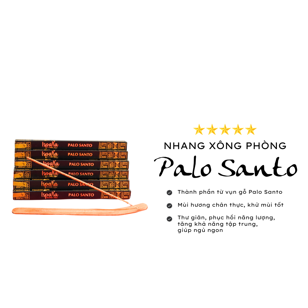 Nhang Gỗ Palo Santo Ispalla bó 10 cây | Phong Thuỷ Omsala