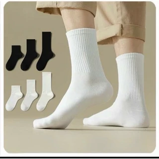 combo 10 đôi Vớ tất  cao cổ nam nữ phong cách thể thao hàn quốc hàng dệt kim cao cấp