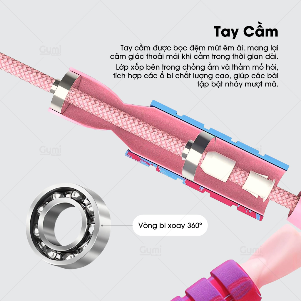 Dây Nhảy Thể Dục Đàn Hồi Không Dây, Có Điều Chỉnh Hỗ Trợ Luyện Tập Thể Thao Tiện Lợi Tại Nhà - DN03