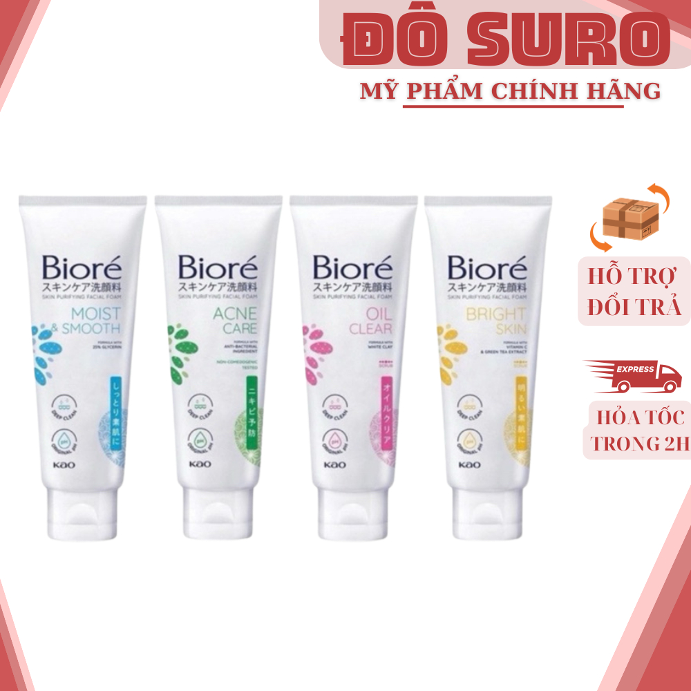 Sữa Rửa Mặt BIORE 100g - Ngừa Mụn , Sáng Da, Cho Làn Da Mịn Màng