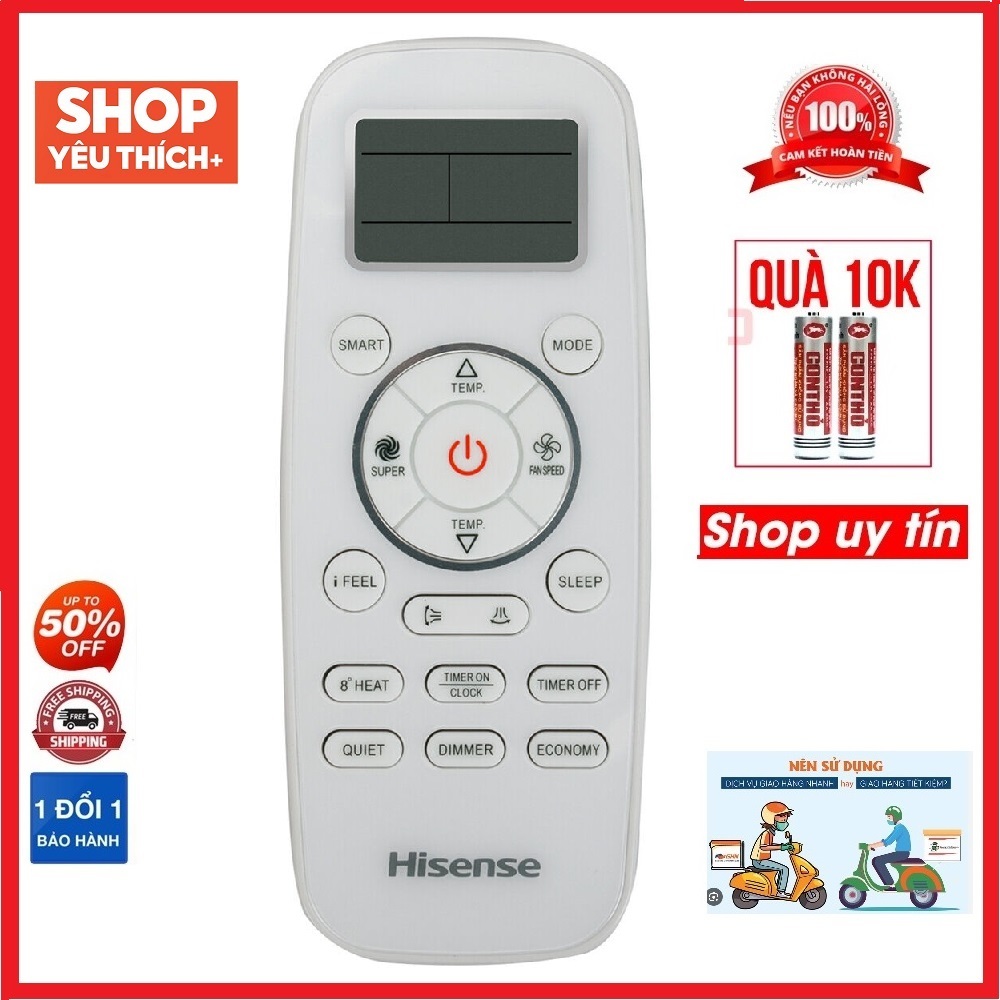 Điều khiển điều Hòa máy lạnh Hisense DG11L1-03 DG11L1-01 DG11L1-04 hàng mới 100% - Tặng kèm pin !
