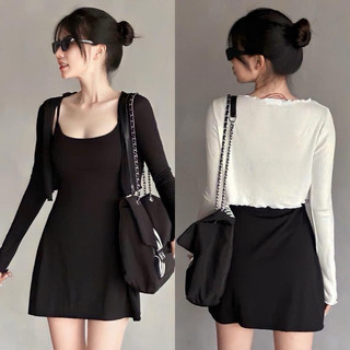 Áo khoác cardigan nhẹ mùa đông lửng trắng đen xinh VANISA CDG02