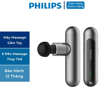 Súng Massage Cầm Tay Philips 7303 [CHÍNH HÃNG] Máy massage cầm tay 5 chế độ, 6 đầu massage chuyên dụng