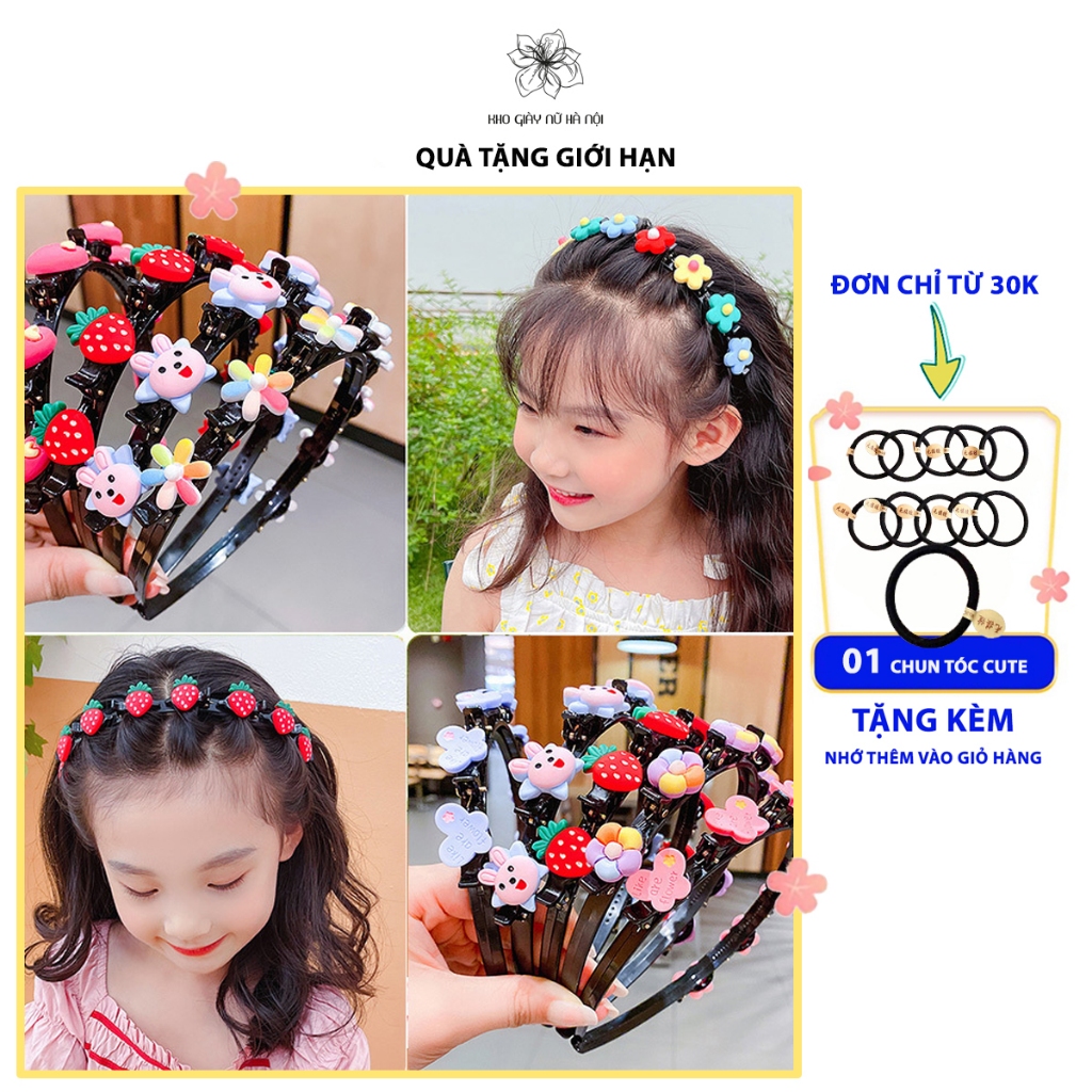 Bờm tóc, cài tóc kẹp bện tóc CHO BÉ đính stick siêu xinh, cute C20