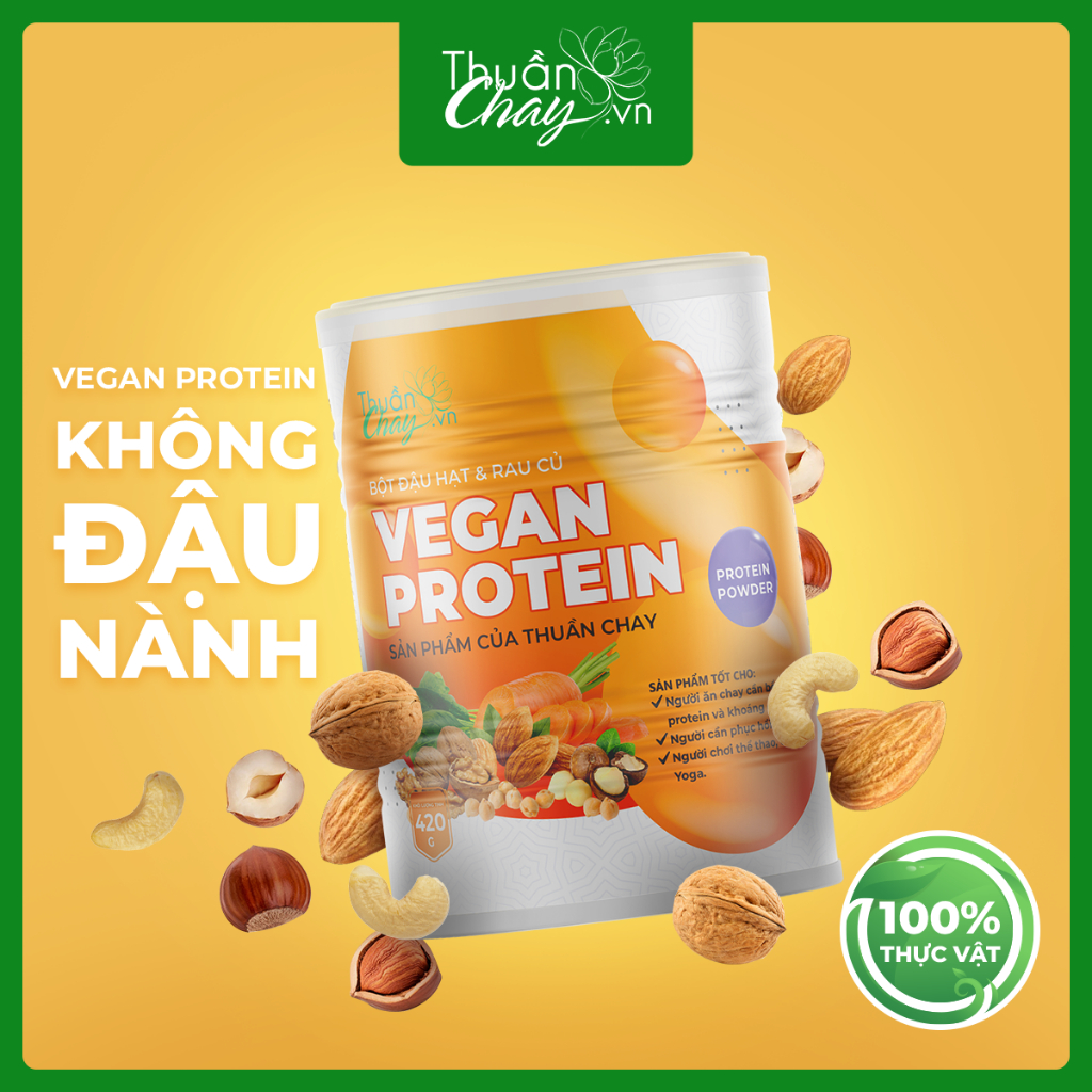 Thuần Chay - Review Vegan Protein Lon Thuần Chay Bổ Sung Protein Thực Vật Không Đậu Nành 