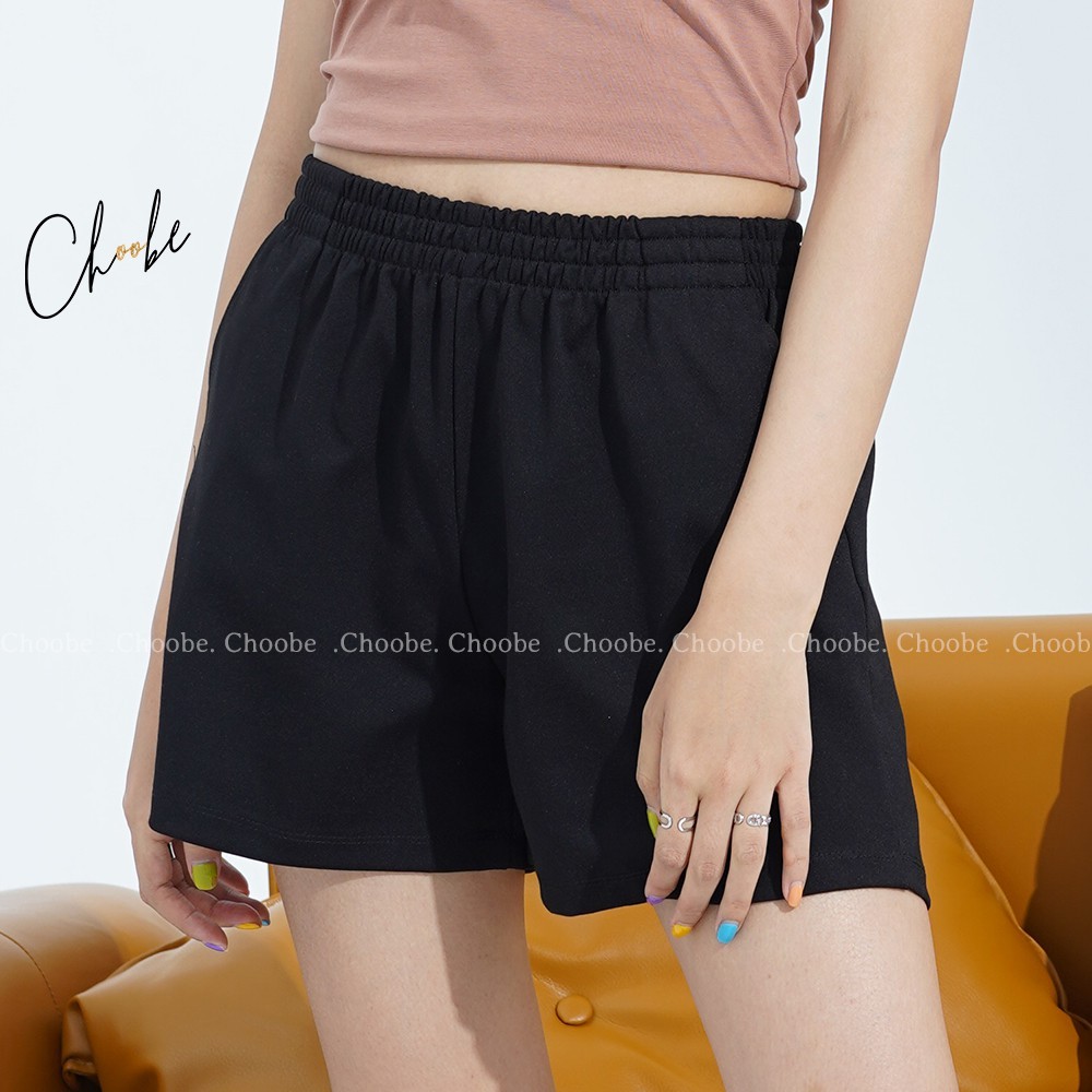 Ảnh Quần đùi nữ Choobe cạp chun năng động vải co giãn tốt short thể thao kiểu trơn basic QS03 4