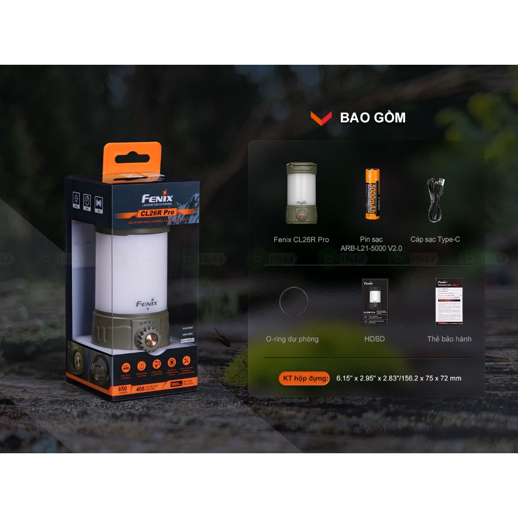 ĐÈN PIN CẮM TRẠI FENIX CL26R PRO (650 LUMENS)