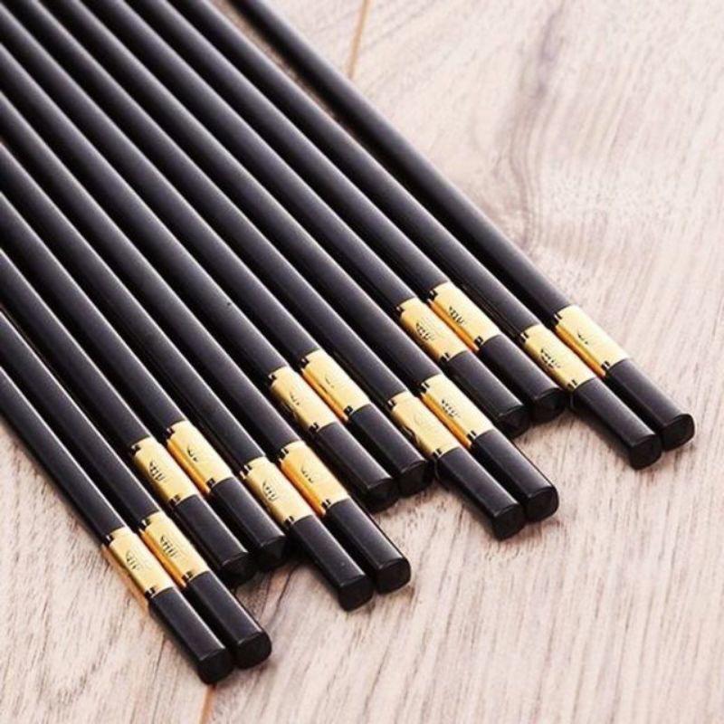 Đũa Sừng Khảm Vàng HOÀNG GIA Phong Cách Nhật Bản (Hộp 10 Đôi)
