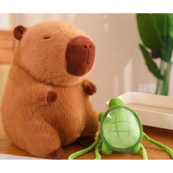 Capybara Đeo Balo Rùa Dễ Thương Gấu Bông Capybara Balo Rùa Phụ Kiện Có Thể Tháo Rời Gấu Capybara Vải Lông Cao Cấp