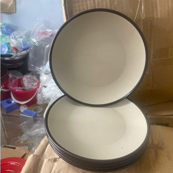 AMIZIN Đĩa nhựa, bát nhựa tròn thái 2 màu 5 size nhựa Việt Nhật cao cấp, đĩa nhựa tròn đựng đồ ăn hoa quả AMIZIN