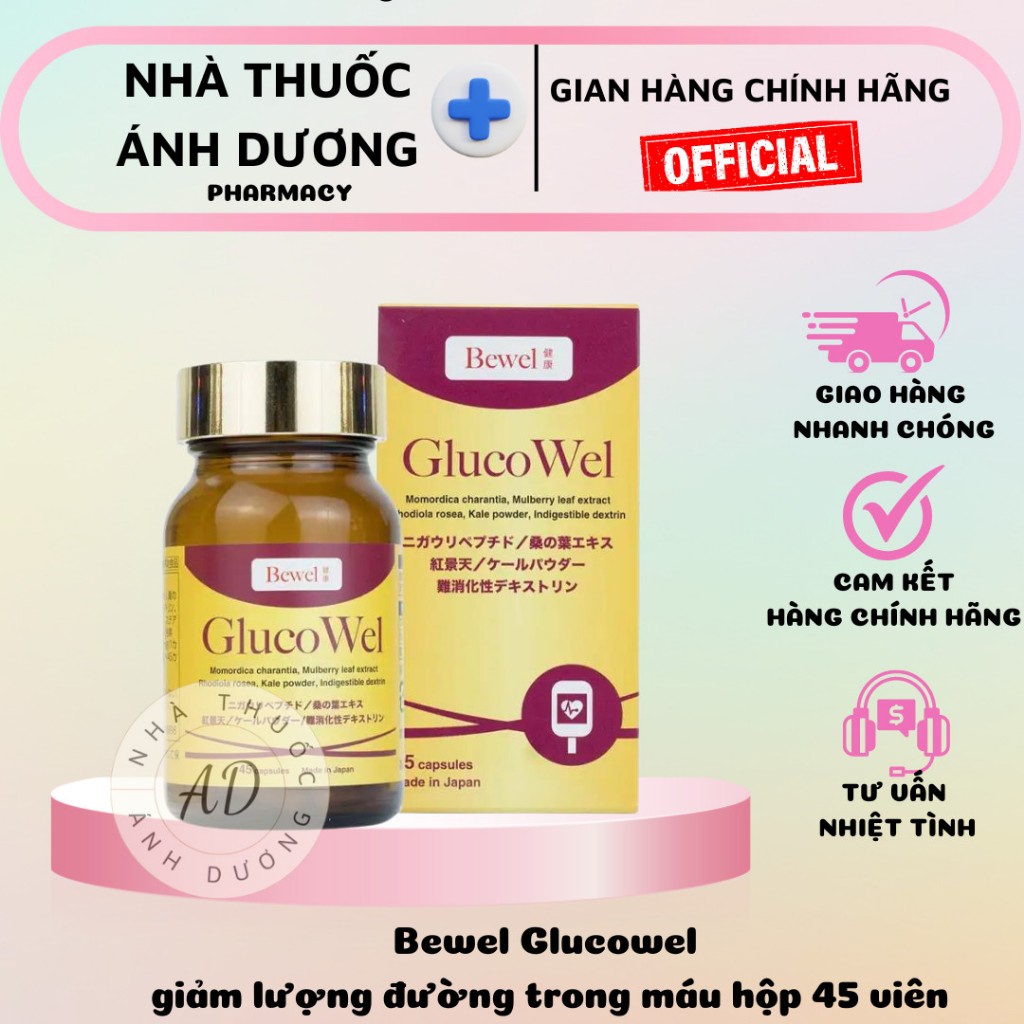 Bewel Glucowel giúp giảm lượng đường trong máu hộp 45 viên | Shopee ...