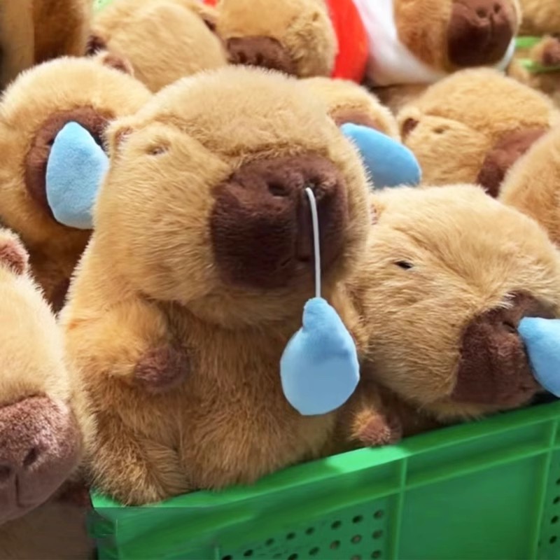 Gấu Bông Capybara Chảy Nước Mũi Cao Cấp Cabybara Chảy Nước Mũi [ Kéo Chậm ] Gấu Capybara Chất Liệu Vải Lông Thú Mềm Mại