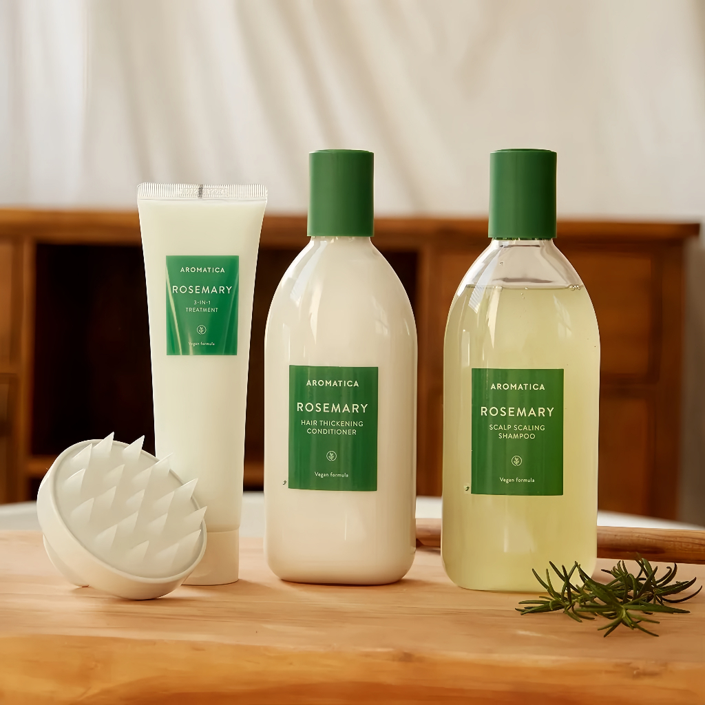 Dầu gội chiết xuất hương thảo ngăn rụng tóc Aromatica Rosemary Scalp Scaling Shampoo - HasuShop