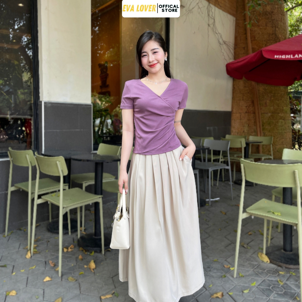 Ảnh Chân váy xòe xếp ly dáng dài 90cm kiều dáng trẻ trung năng động Evalover 3