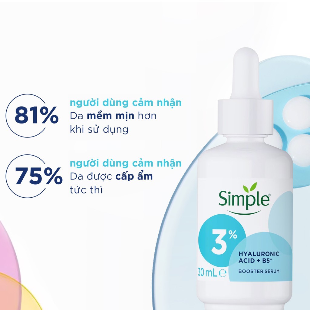 Tinh chất Simple Hyaluronic Acid + B5* Booster Serum cấp ẩm sâu đa tầng 30ml