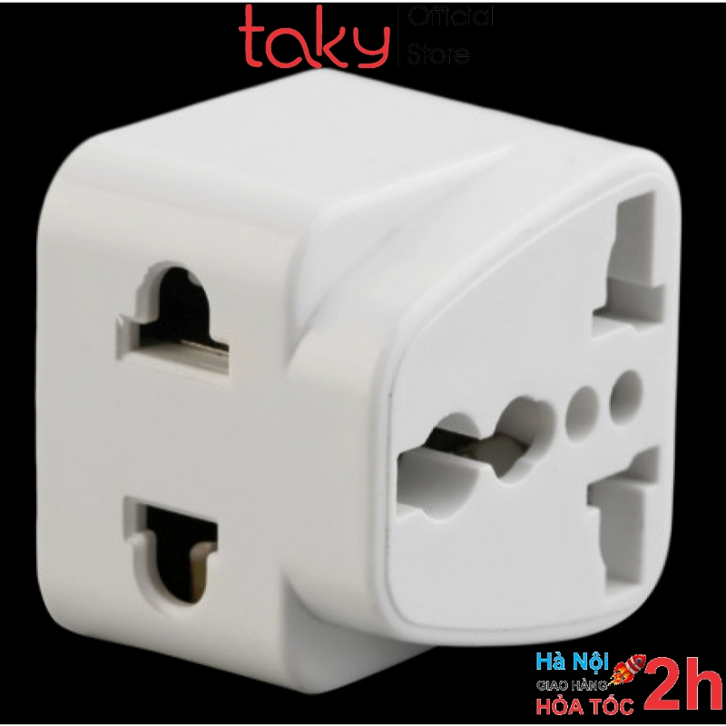 Ảnh Ổ Cắm Chuyển - Taky, Chia 2 Ra Ổ Cắm, Chuyển Đổi 3 Chân Sang 2 Chân Chẩn Dẹt Chuấn US - Japan - Đài Loan- 8610chandet 3