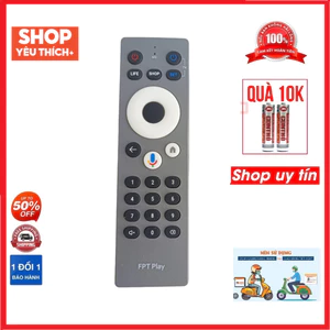 Điều khiển đầu thu FPT, Remote FPT play mặt xám hàng mới - Tặng kèm pin !