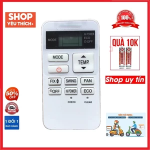 ĐIỀU KHIỂN ĐIỀU HÒA TOSHIBA RAS-07BKV-E (TRẮNG-NHỎ) dùng cho điều hòa 1 chiều và 2 chiều - Tặng kèm pin chính hãng