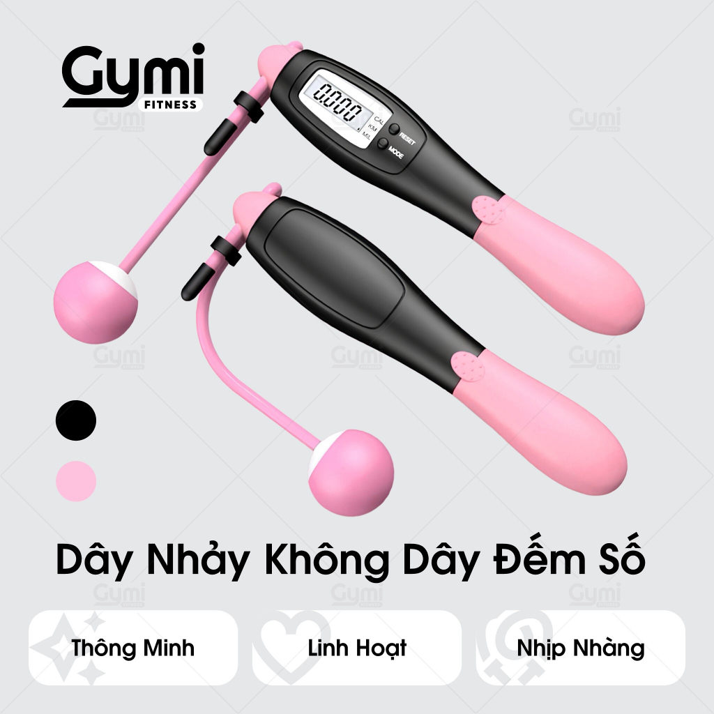 Dây Nhảy Thể Dục, Không Dây Đếm Số Vòng Tự Động Calo & Km, bóng lớn 65mm, 4 Chế Độ - DN04