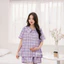 Đồ Bộ Bầu Và Sau Sinh Cổ Bèo Mùa Hè Larosa Mặc Nhà Vải Caro Labee Cao Cấp Mềm Mát - LR018B