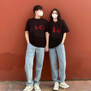 Áo cặp nam nữ, áo đôi mặc cặp với người yêu in chữ love ( GIÁ 1 ÁO ) chất cotton thoáng mát thấm hút